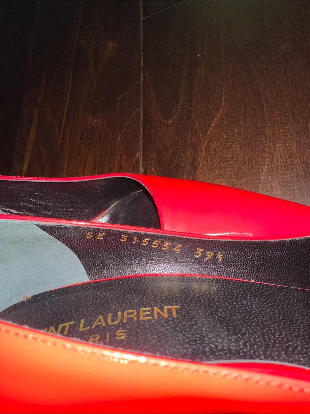 Saint Laurent Bright Red Patent Pointed Toe Pumps - Picture 9 of 9